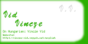 vid vincze business card